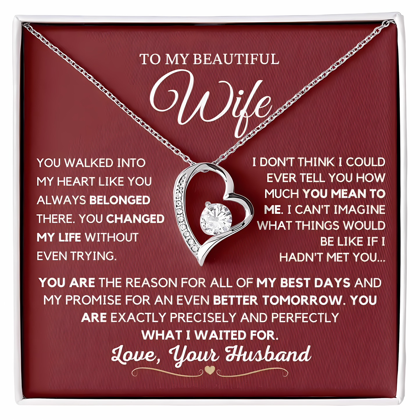 TO MY WIFE - GIFT FROM HUSBAND - Forever Love Necklace