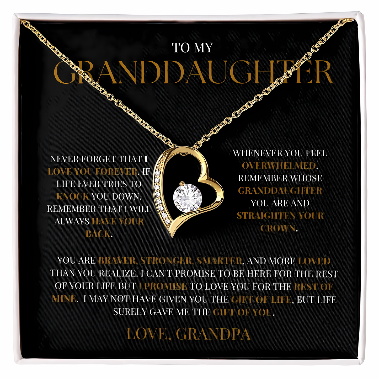 TO MY GRANDDAUGHTER - GIFT FROM GRANDPA - Forever Love Necklace
