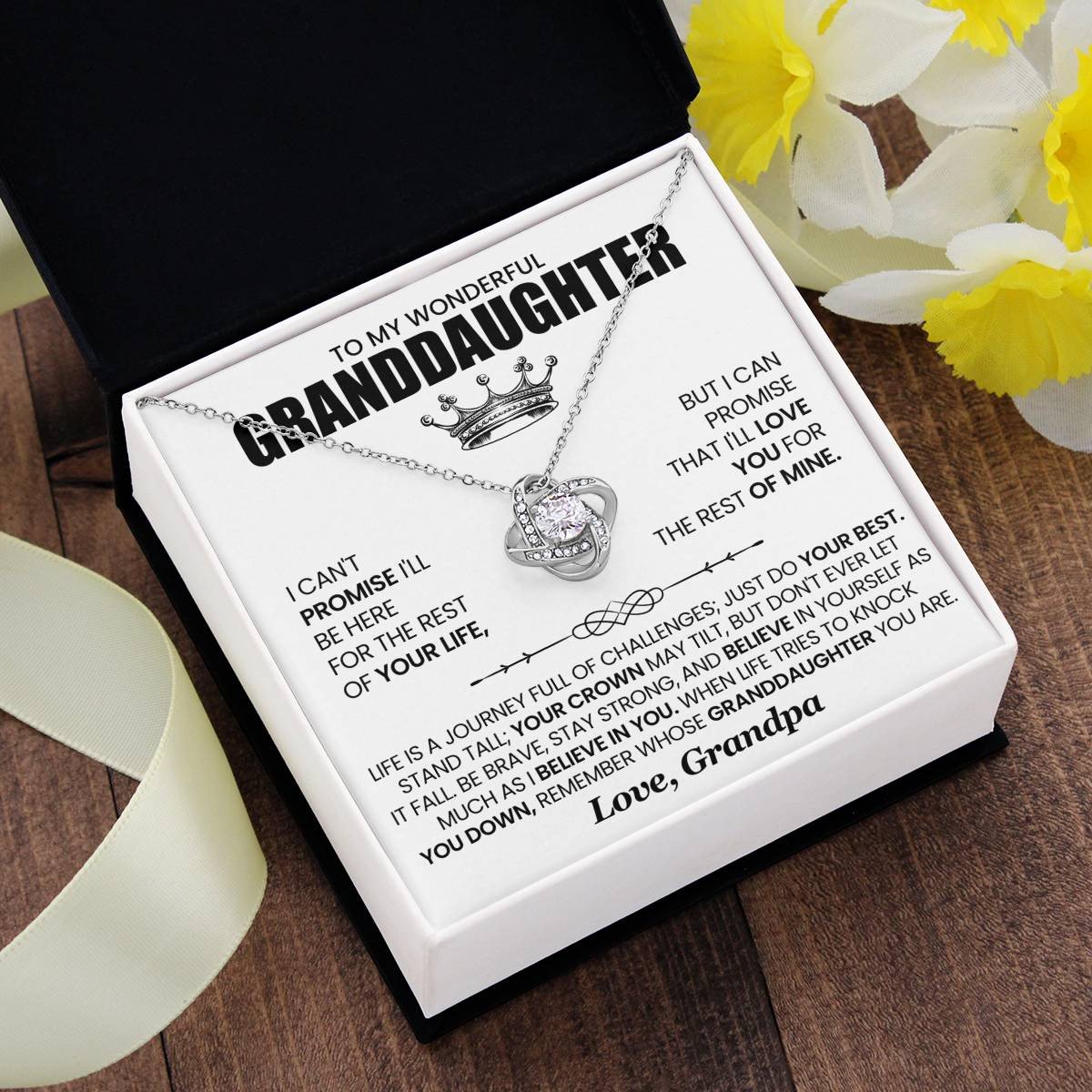 TO MY GRANDDAUGHTER FROM GRANDPA - Premium Love Knot Necklace