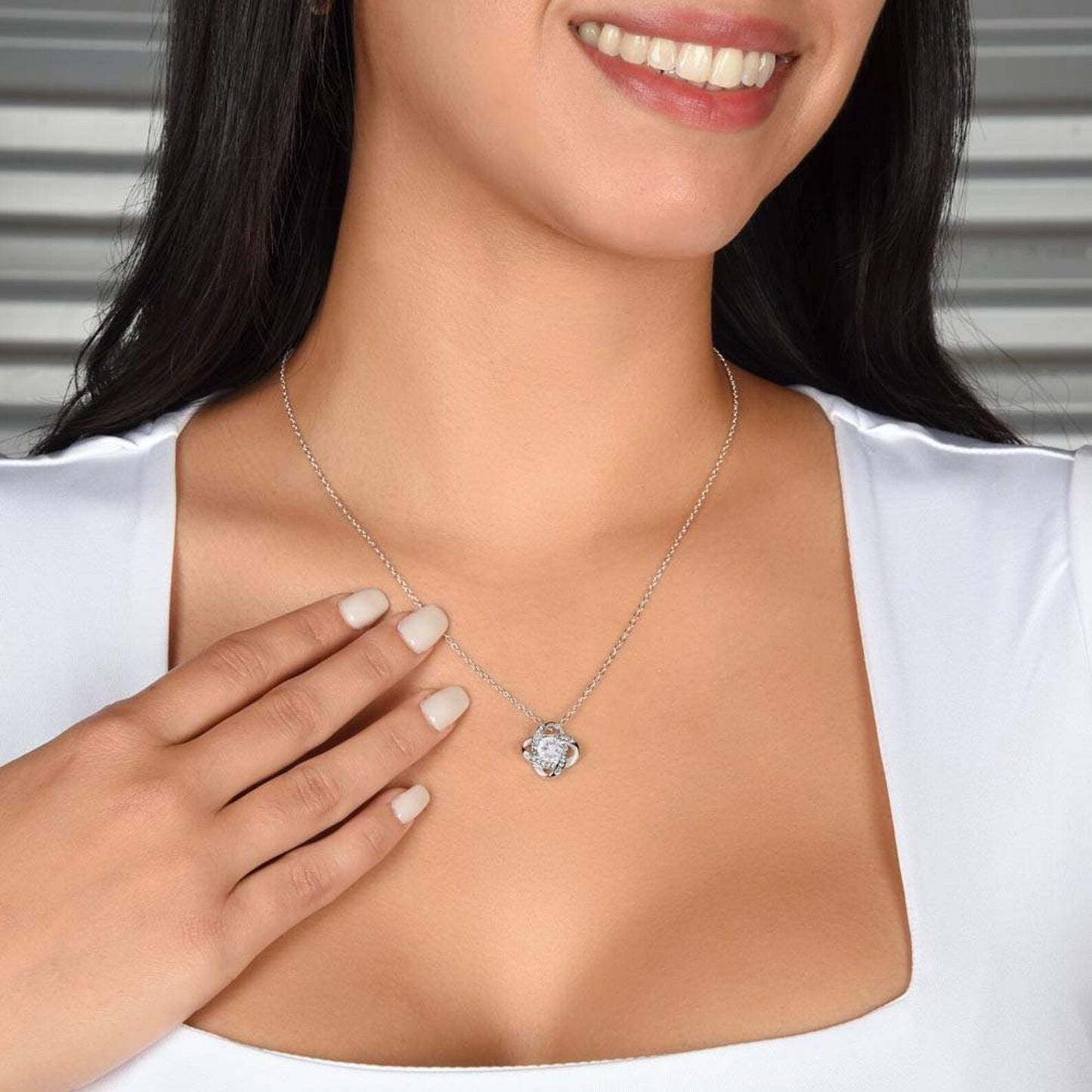 TO MY WIFE FROM HUSBAND - Premium Love Knot Necklace