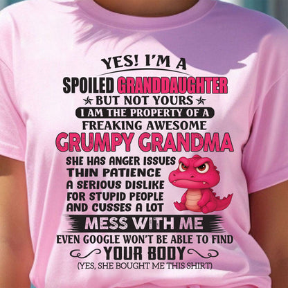 YES, I'M A SPOILED GRANDDAUGHTER - GIFT FROM GRANDMA - snow00 (SKU09-96-00)