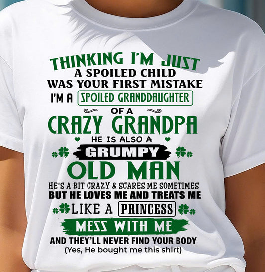 SPOILED GRANDDAUGHTER - GIFT FROM GRANDPA - snow00 (SKU2602-118-00)