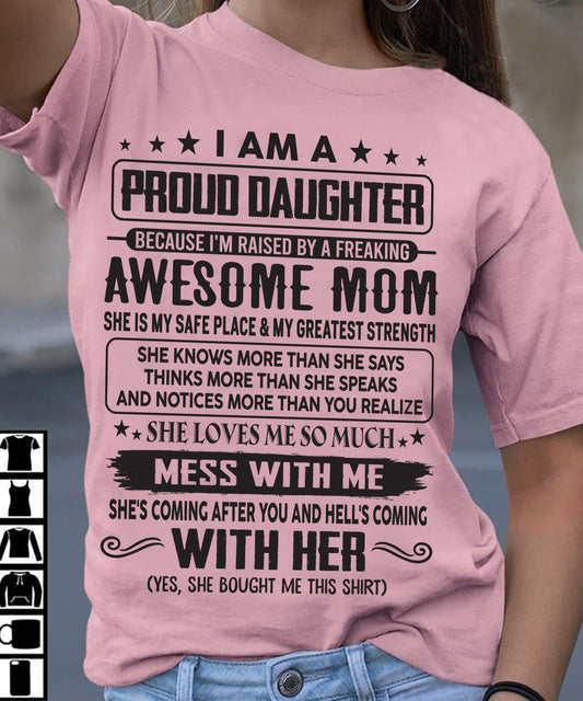 00, I'M RAISED BY A FREAKING AWESOME MOM - GIFT T SHIRT FROM MOM - SNOW00 (SKU2602-214-00)