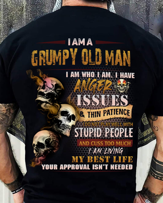 Grumpy Old Man T-Shirt - Funny Skull Anger Issues Tee - Perfect Gift For Men SNOW00 (SKU08-67-00)