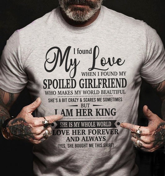00, I found My Love WHEN I FOUND MY SPOILED GIRLFRIEND – GIFT T SHIRT FROM WIFE FOR HUSBAND – SNOW MALE00 (SKU26T-01217-00)