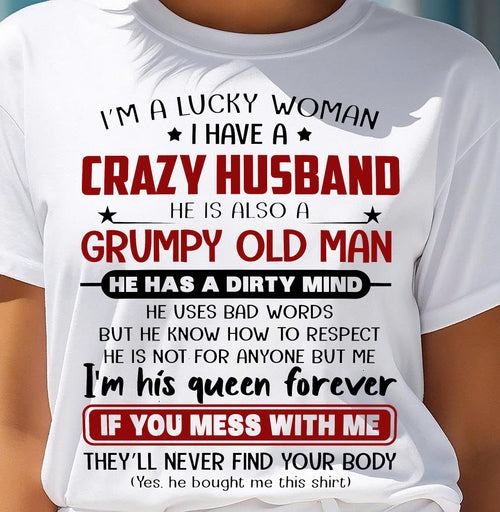 TO MY WIFE - I'M A LUCKY WOMAN - GIFT FROM HUSBAND - SNOW00 (SKU12-282-00)
