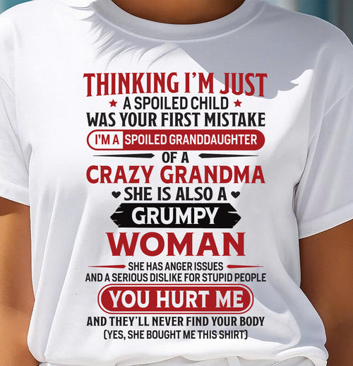 TO MY GRANDDAUGHTER - SPOILED GRANDDAUGHTER - GIFT FROM GRANDMA - snow00 (SKU10-117-00)