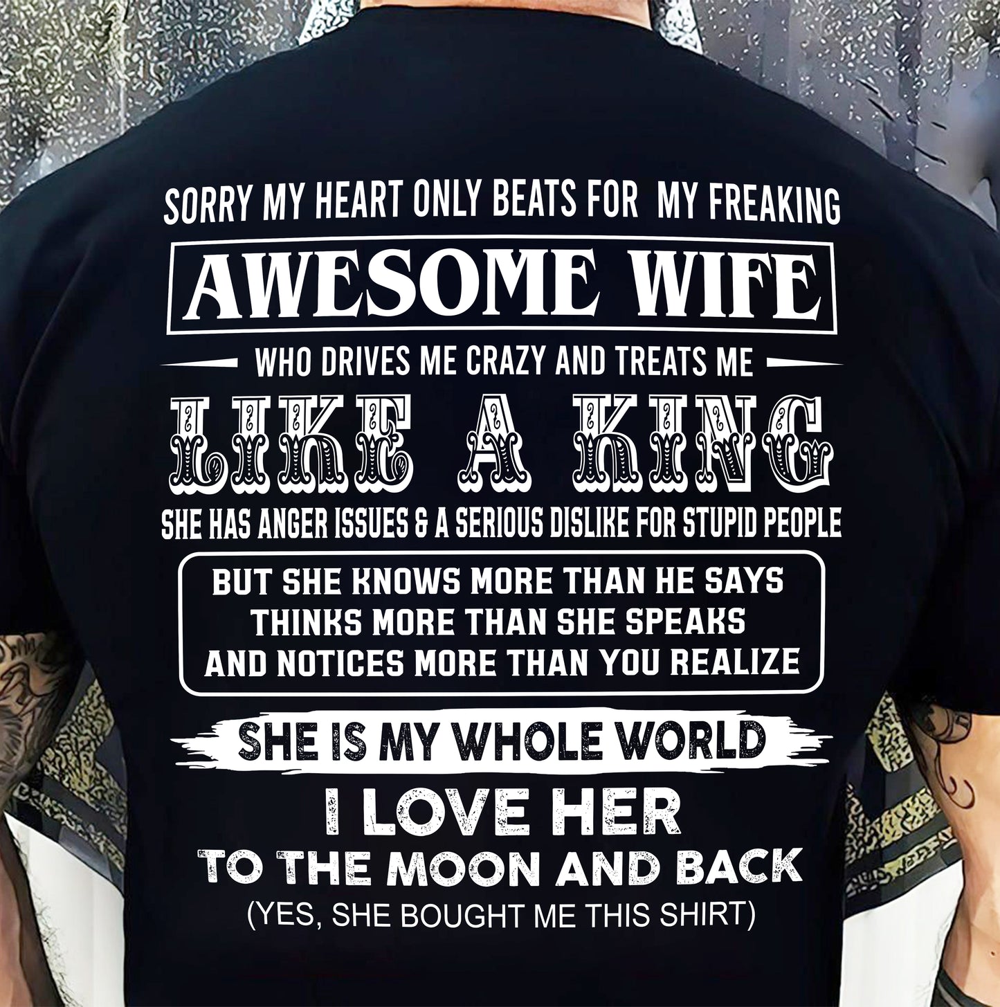 SORRY MY HEART ONLY BEATS FOR MY FREAKING AWESOME WIFE T-Shirt - Gift From Dad - SNOW00 (SKU26T-01119-00)