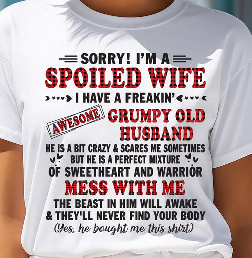 SPOILED WIFE OF AWESOME GRUMPY OLD HUSBAND - PERFECT GIFT  FROM HUSBAND - SNOW00 (SKU12-111-00)