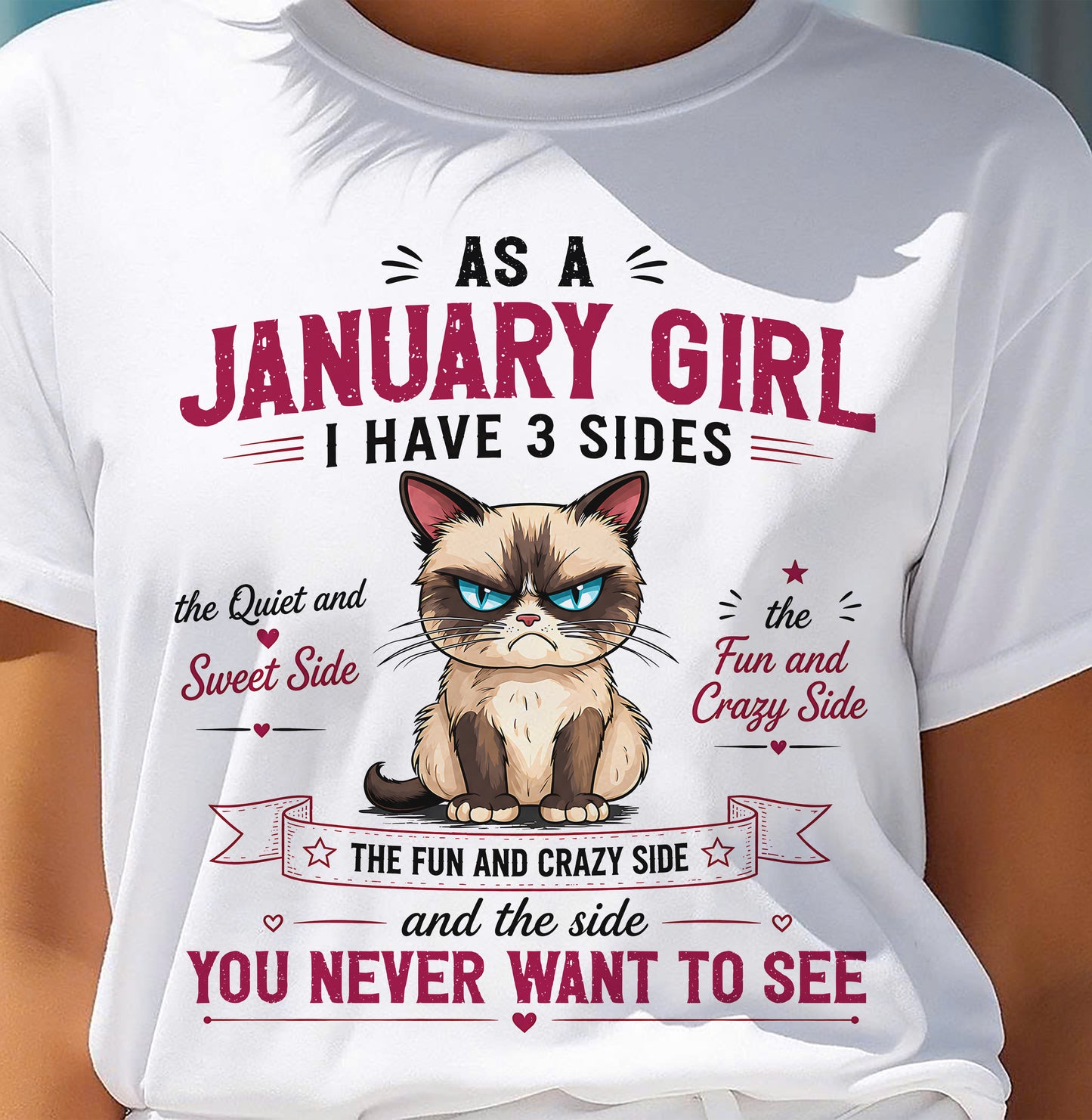 JANUARY SHIRT, I HAVE 3 SIDES - SNOW01 (SKU2605-101-01)