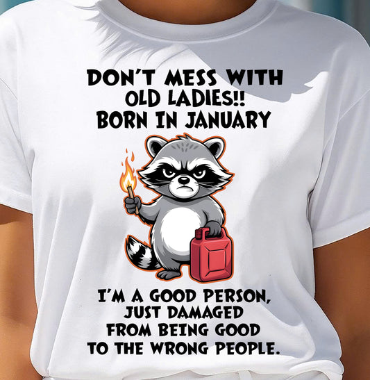 JANUARY SHIRT, DAMAGED FROM BEING GOOD TO THE WRONG PEOPLE - SNOW01 (SKU2604-282-01)