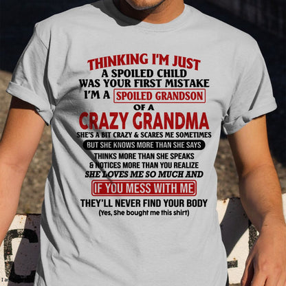 I'M A SPOILED GRANDSON OF A CRAZY GRANDMA - From Grandma - snow00 (SKU-GMS1-NTT00)