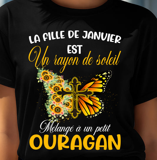 JANVIER SHIRT Un rayon de soleil Mélangé à un petit OURAGAN - SNOW01 (SKU2603-153-01)