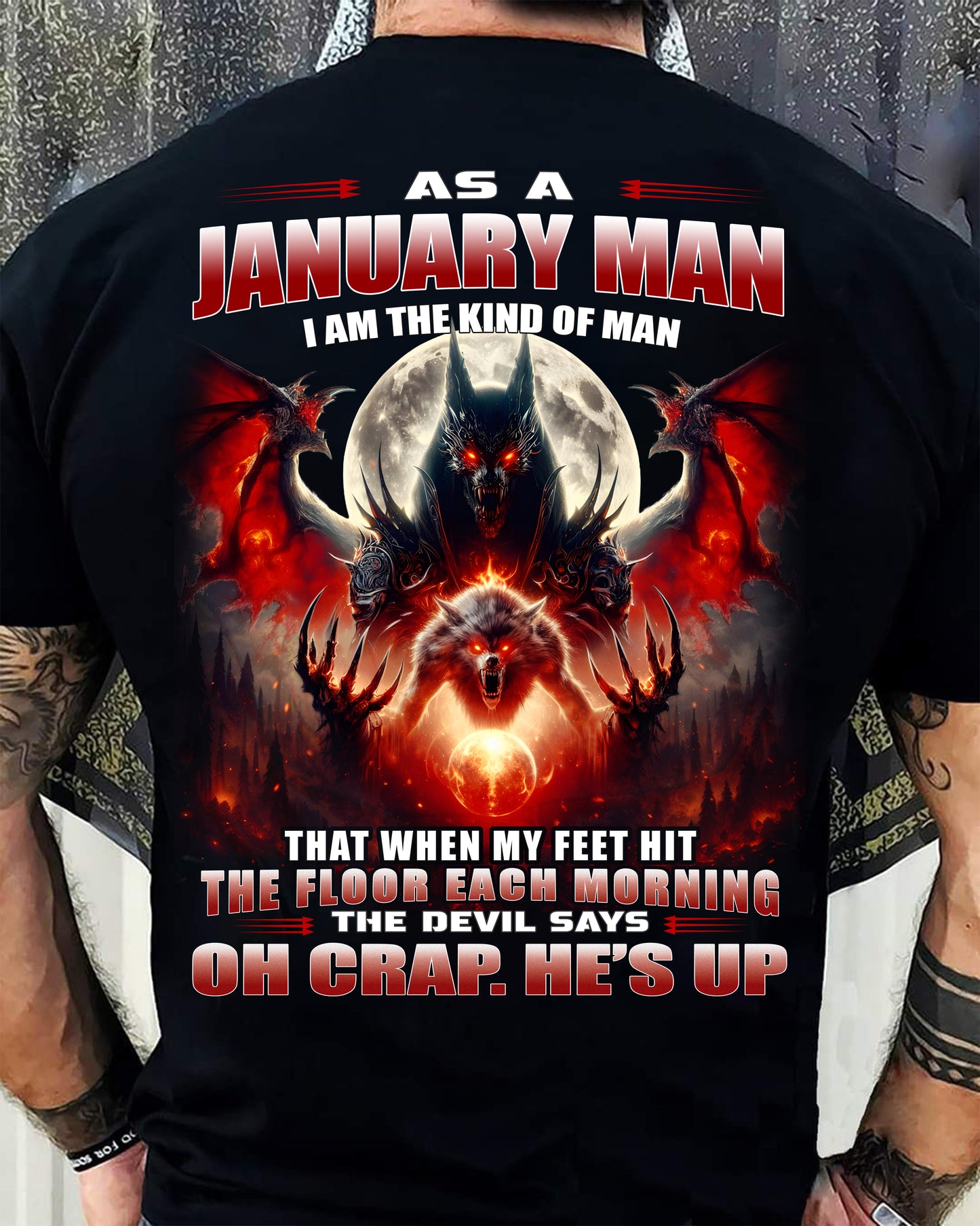 JANUARY SHIRT, OH CRAP HE'S UP - MAN SNOW01 (SKU2604-94-01)