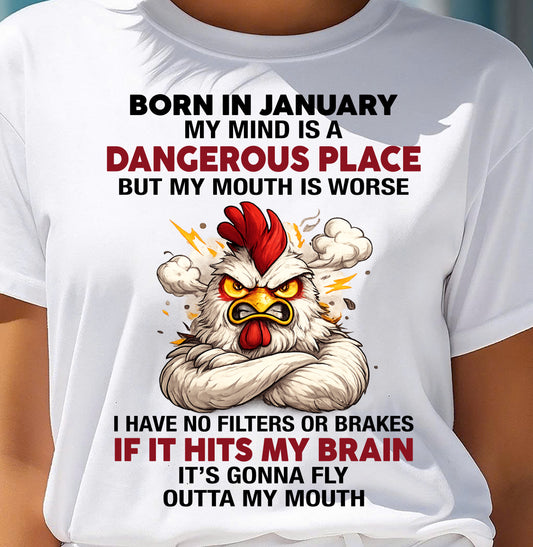 JANUARY SHIRT, MY MIND IS A DANGEROUS PLACE - SNOW01 (SKU2605-114-01)