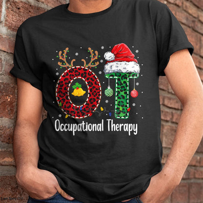 Occupational Therapy Christmas santa hat OT Therapist T-Shirt - Christmas Unisex T-Shirt/Hoodie/Sweatshirt - SNOW00