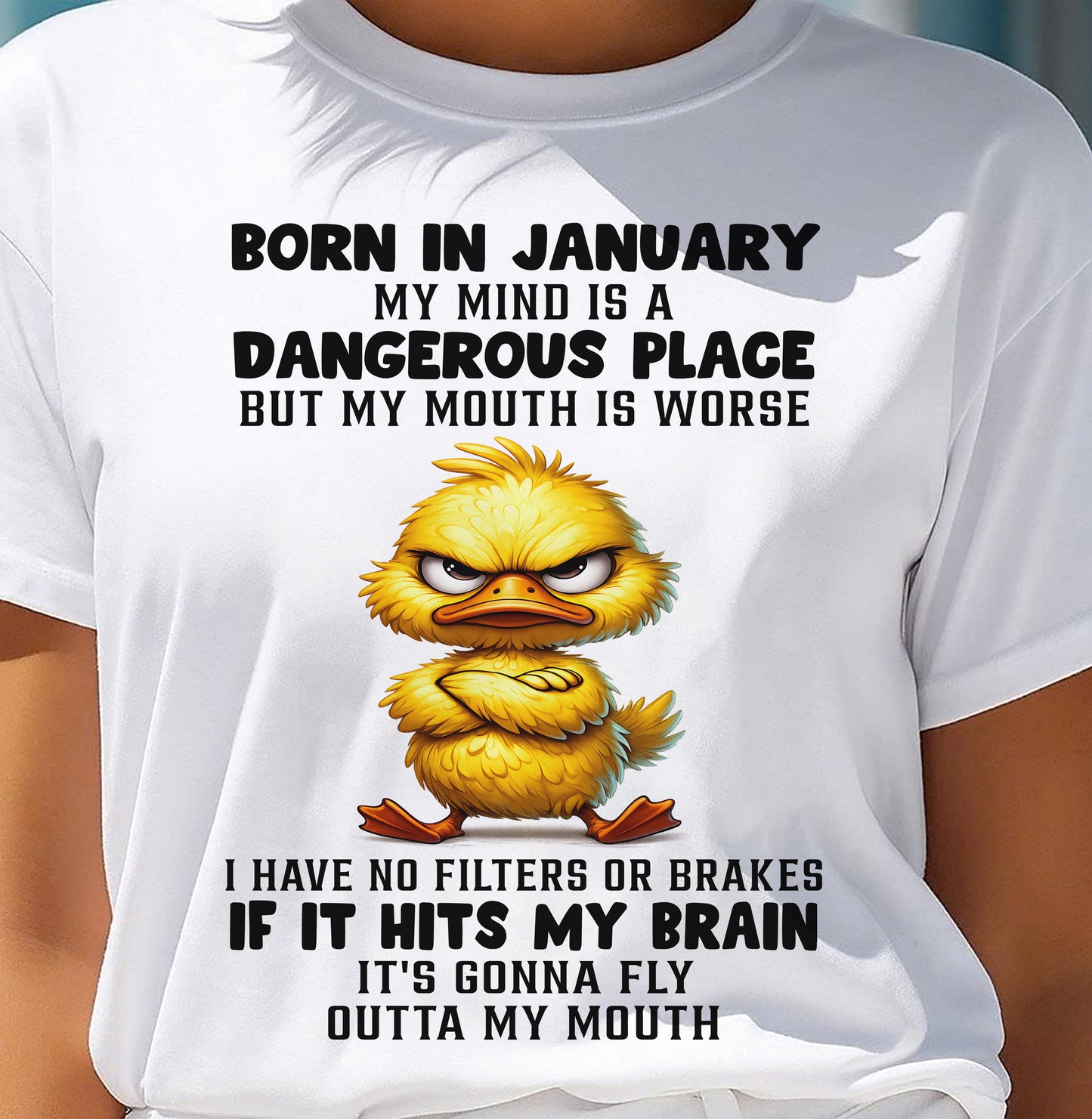 JANUARY SHIRT MY MOUTH IS A DANGEROUS PLACE - SNOW01 (SKU2605-61-01)