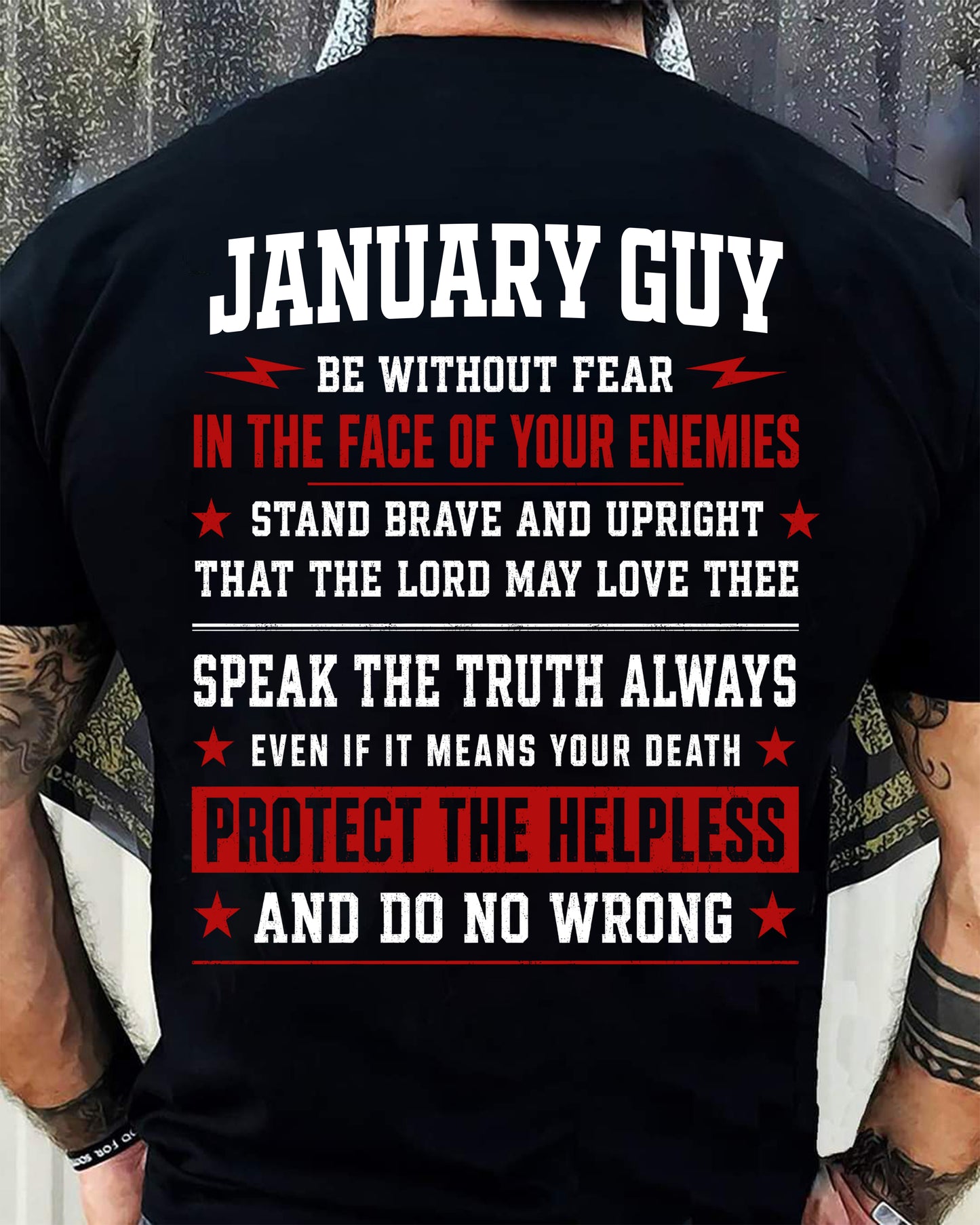 JANUARY SHIRT, STAND BRAVE AND UPRIGHT - SNOW MALE01 (SKU2608-44-01)