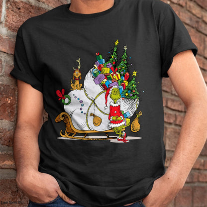Dr. Seuss Grinch Sleigh T-Shirt - Christmas Unisex T-Shirt/Hoodie/Sweatshirt - SNOW00