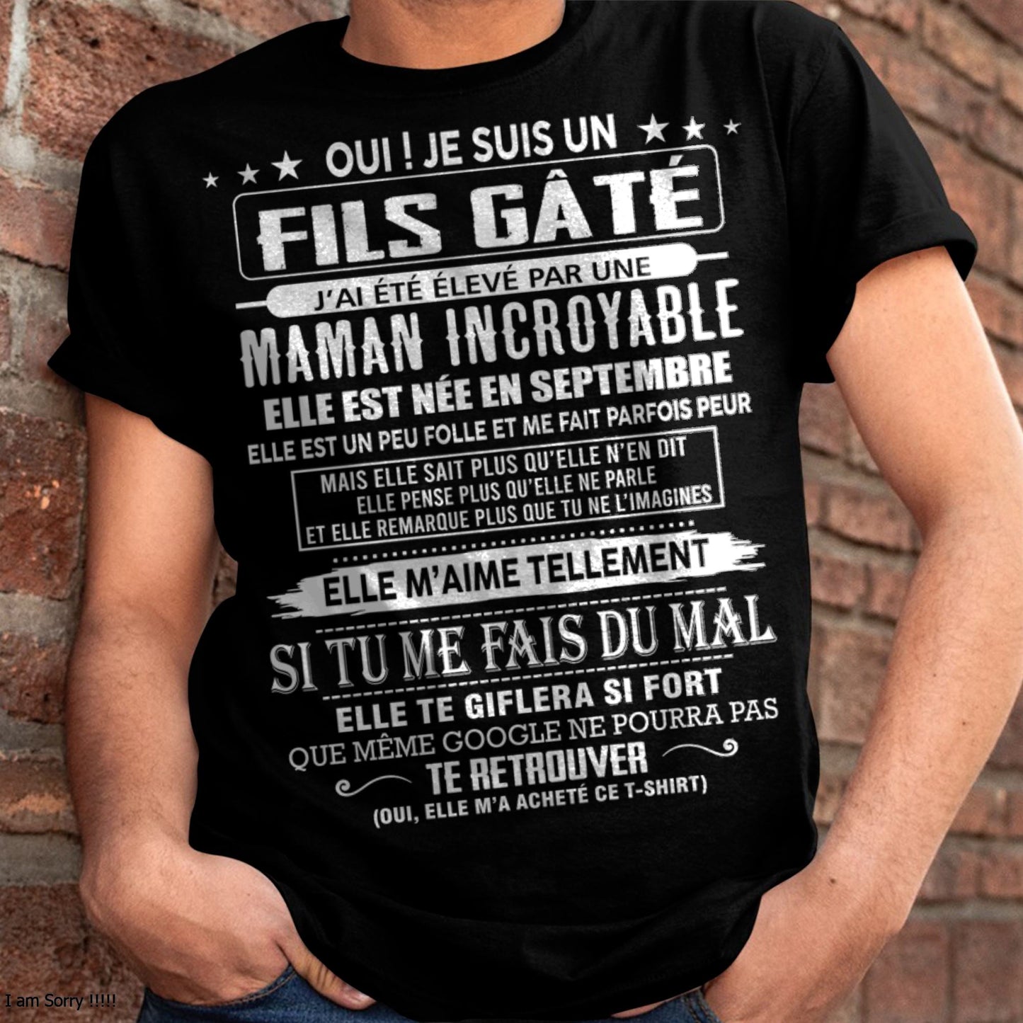 SEPTEMBRE - FILS GÂTÉ – CADEAU DE MAMAN - SNOW09 (SKU26T-0172-09)