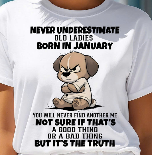JANUARY SHIRT, NEVER UNDERESTIMATE OLD LADIES - SNOW01 (SKU2603-205-01)