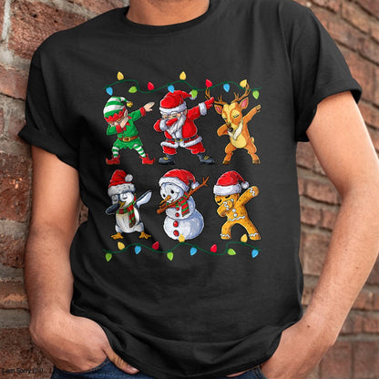Dabbing Santa Elf Friends Christmas Boys Girls Men Xmas Dab T-Shirt - Christmas Unisex T-Shirt/Hoodie/Sweatshirt - SNOW00