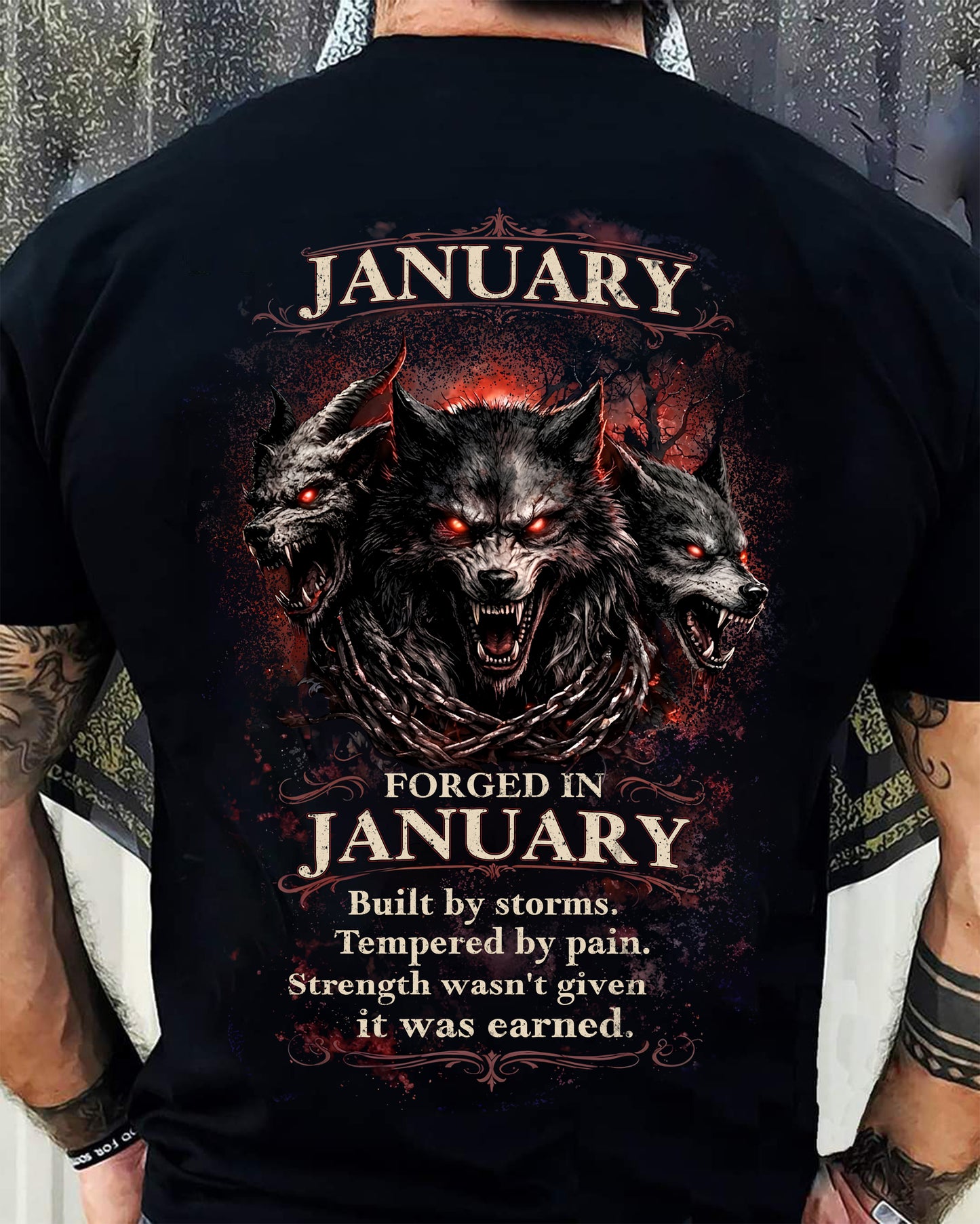 JANUARY SHIRT, Strength wasn't given it was earned – SNOW MALE01 (SKU2602-164-01)