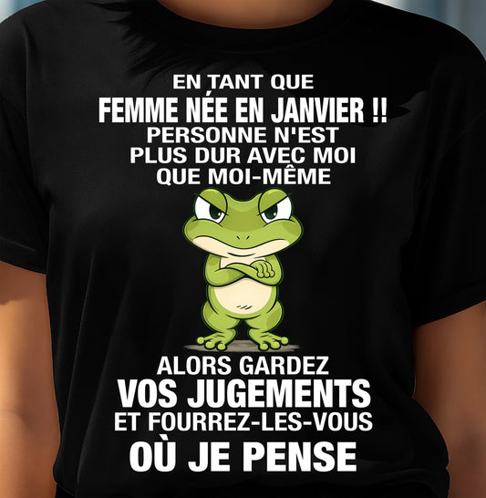 JANVIER SHIRT EN TANT QUE FEMME NÉE EN JANVIER - SNOW01 (SKU2605-202-01)