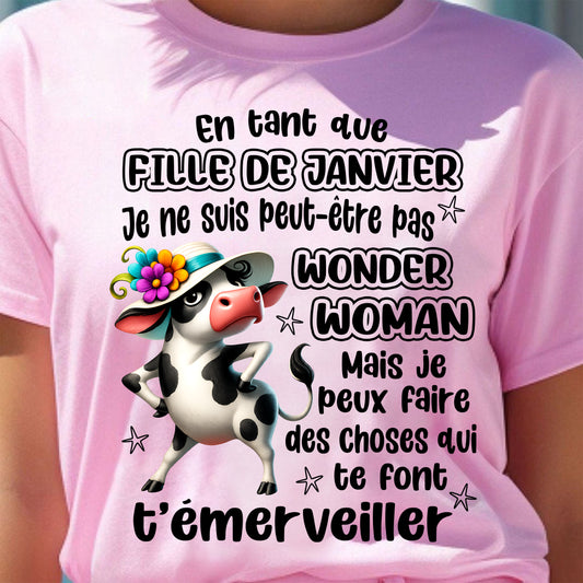 JANVIER SHIRT Je ne suis peut-être pas WONDER WOMAN - SNOW01 (SKU2605-39-01)