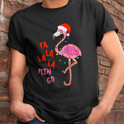 Fa La La Mingo Flamingo Christmas Tropical Xmas Tree Lights T-Shirt - Christmas Unisex T-Shirt/Hoodie/Sweatshirt - SNOW00