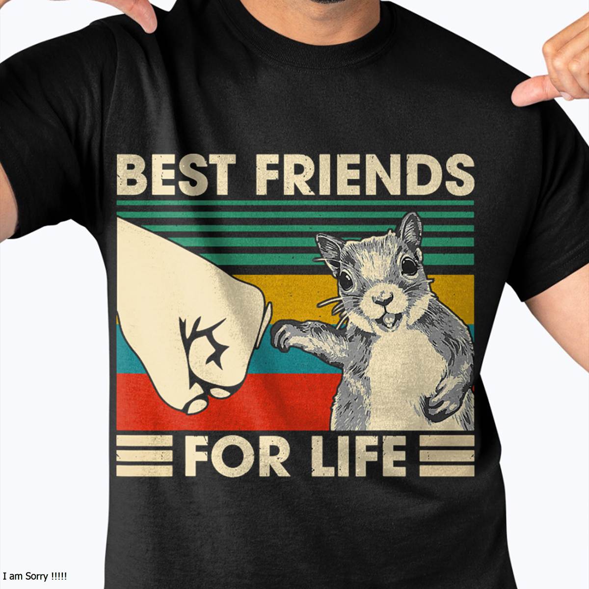 Retro Vintage Squirrel Best Friend for Life Fist Bump T-Shirt