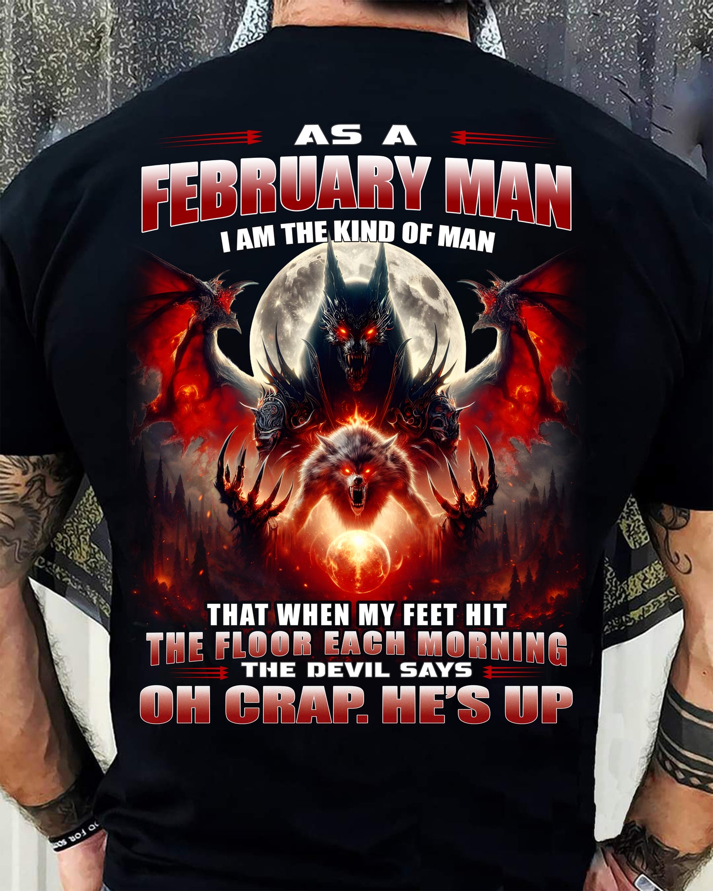 FEBRUARY SHIRT, OH CRAP HE'S UP - MAN SNOW02 (SKU2604-94-02)