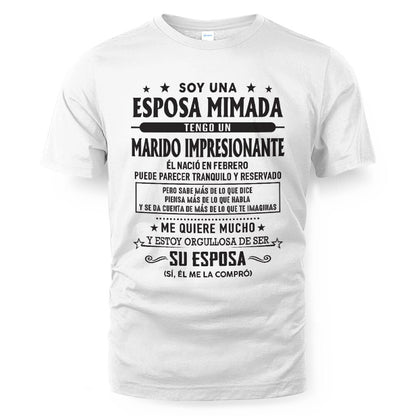Febrero – Esposo increíble nacido en febrero – Regalo especial para tu esposa – SNOW02 (SKU03-11-02)