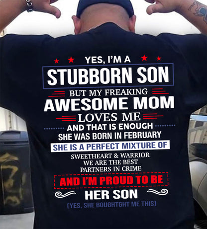 FEBRUARY, WE ARE THE BEST PARTNERS IN CRIME - GIFT SHIRT FROM MOM TO SON - SNOW02 (SKU2603-182-02)