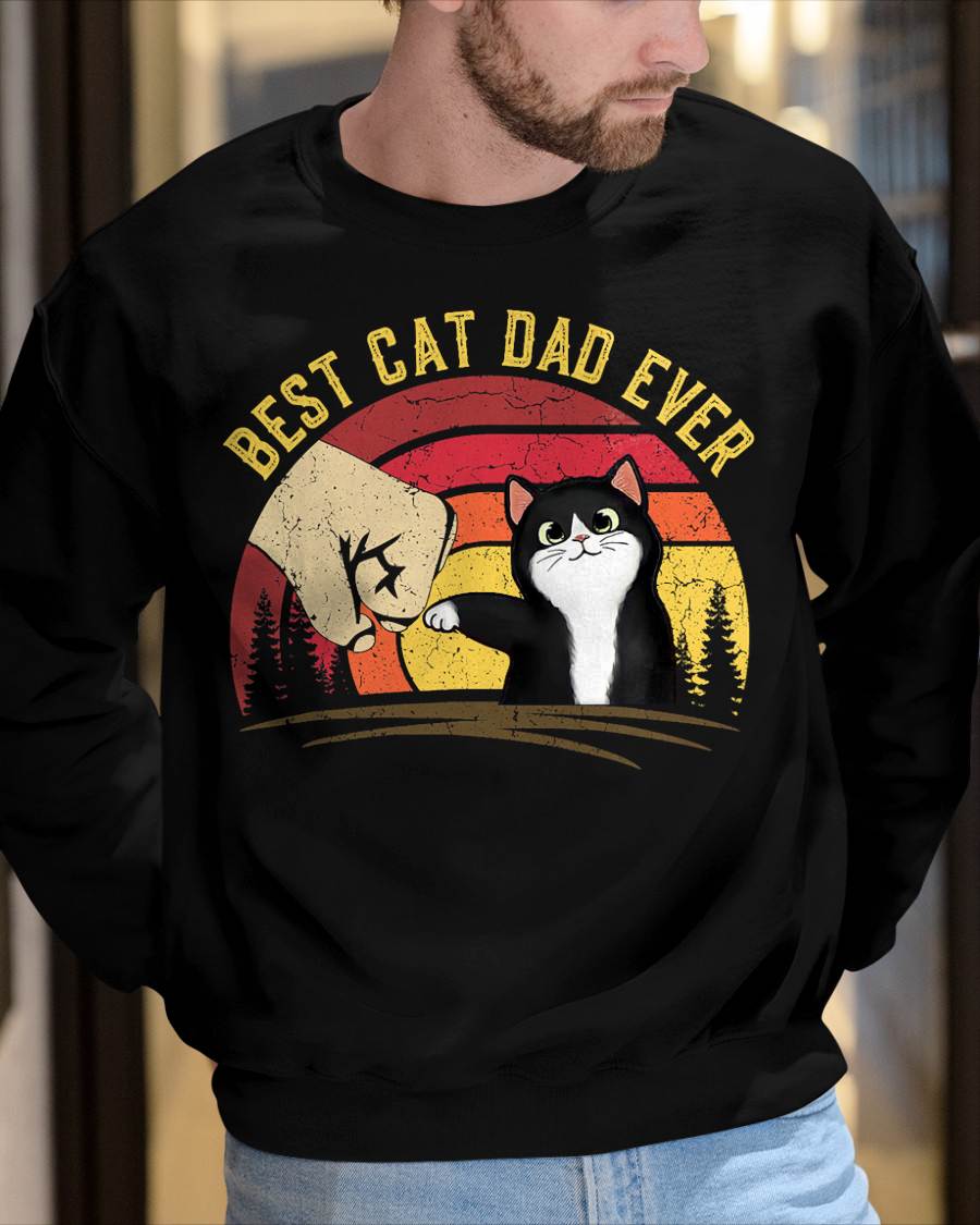 Cat Daddy Father's Day Cat Dad, Retro Best cat Dad Ever T-Shirt