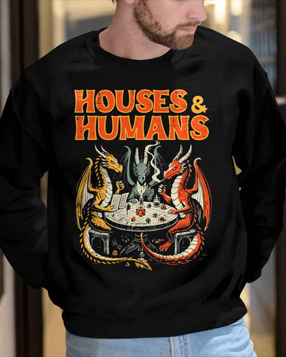 Gaming Houses Humans Funny RPG Parody Gamer Kids T-Shirt