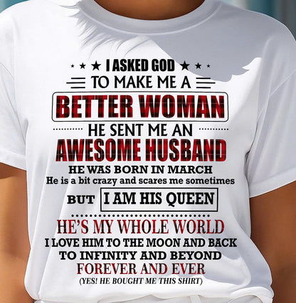MARCH - GOD SENT ME AN AWESOME HUSBAND - GIFT FROM HUSBAND - SNOW03 (SKU12-321-03)