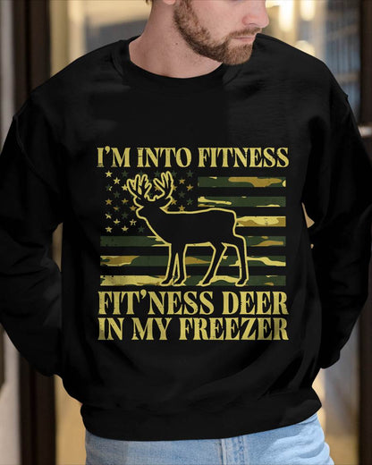 Hunting Im Into Fitness Fit Ness Deer Freezer Men Women Kids T-Shirt