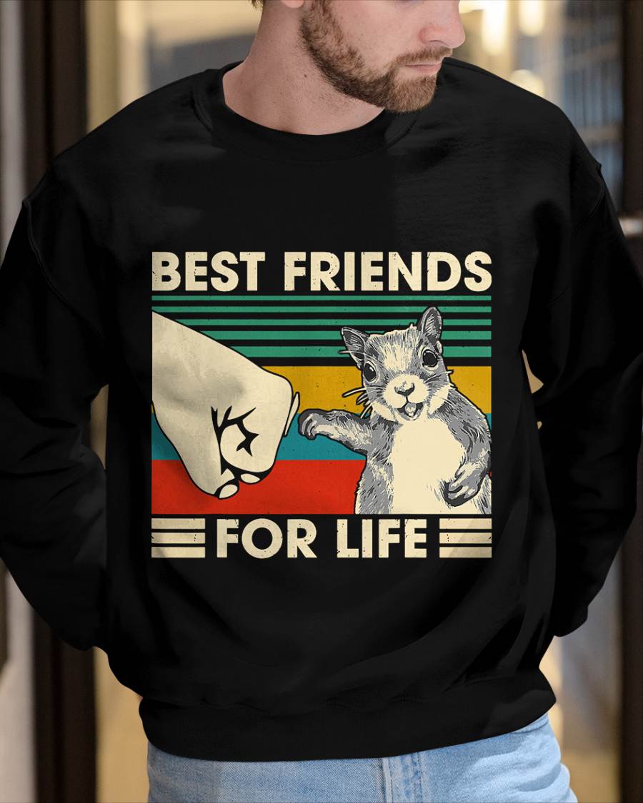 Retro Vintage Squirrel Best Friend for Life Fist Bump T-Shirt