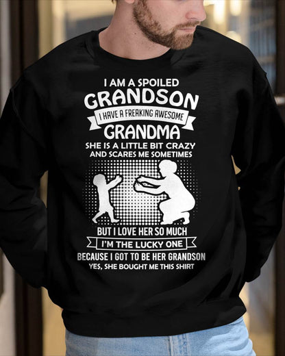 MONTH 00, I HAVE A FREAKING AWESOME GRANDMA - GIFT T SHIRT FROM GRANDMA TO GRANDSON - SNOW00 (SKU2604-217-00)