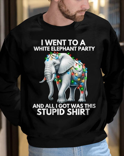 Funny White Elephant Gift Wrapped Elephant Dumb Gift T-Shirt