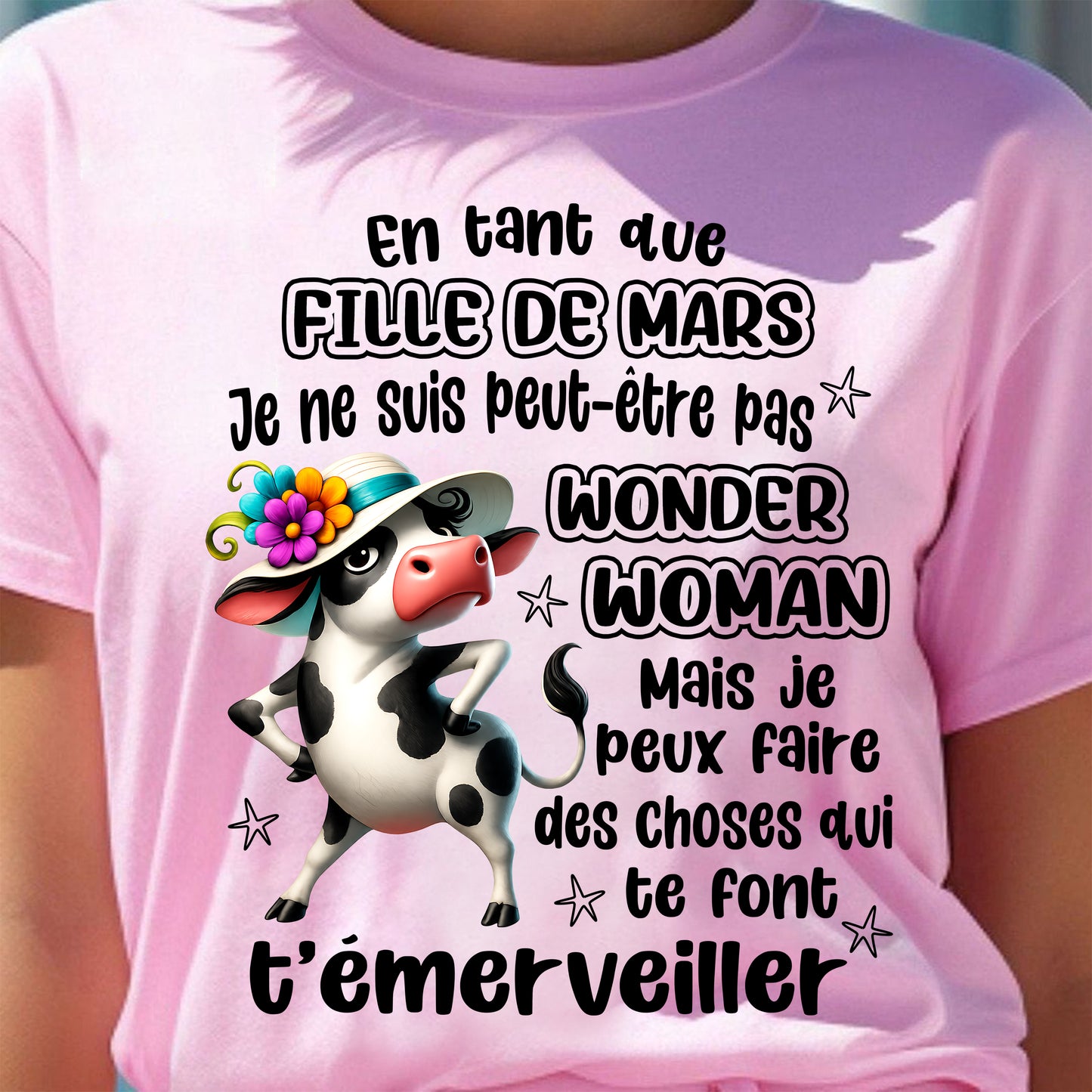 MARS SHIRT Je ne suis peut-être pas WONDER WOMAN - SNOW03 (SKU2605-39-03)