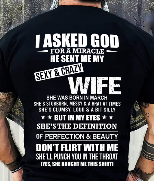 MARCH, SHE’S THE DEFINITION OF PERFECTION & BEAUTY - GIFT SHIRT FROM WIFE - SNOW03 (SKU2606-339-03)