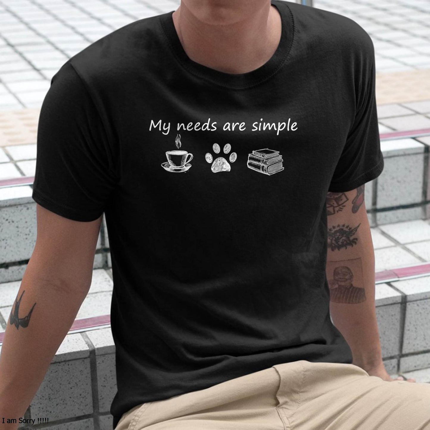 Book T Shirt Funny Coffee Dog Book Gift T-Shirt T-Shirt