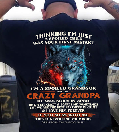 APRIL - SPOILED GRANDSON - GIFT FROM GRANDPA - SNOW04 (SKU26T-01-43-04)