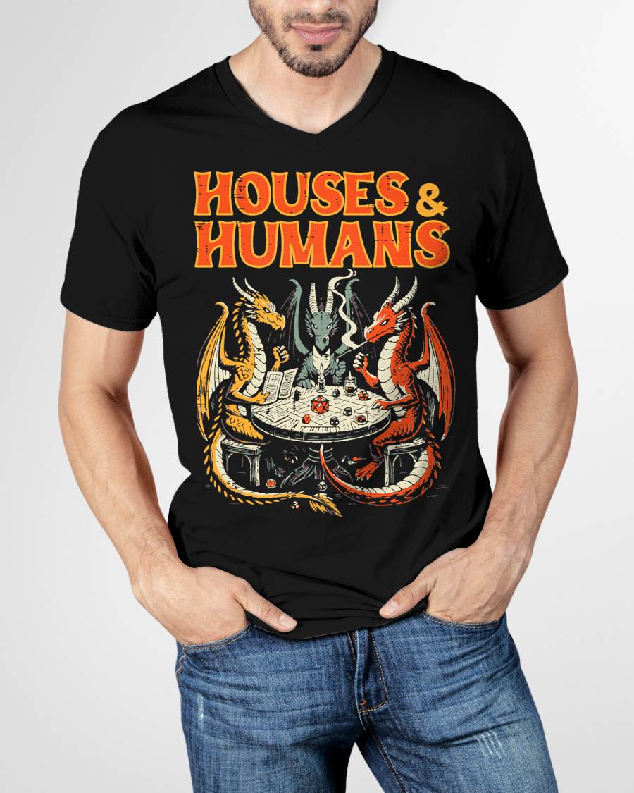 Gaming Houses Humans Funny RPG Parody Gamer Kids T-Shirt