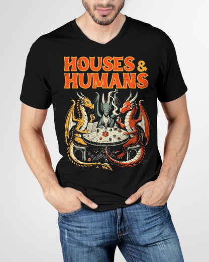 Gaming Houses Humans Funny RPG Parody Gamer Kids T-Shirt