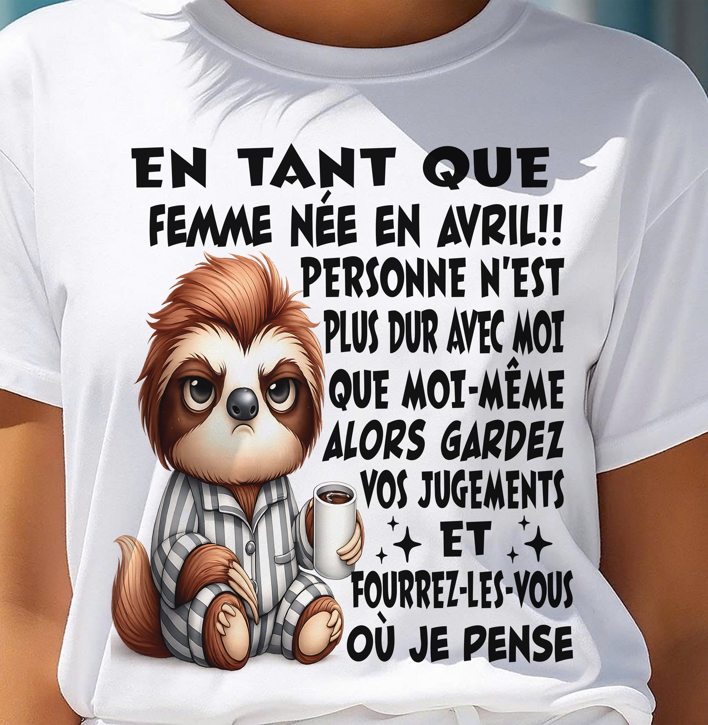AVRIL SHIRT EN TANT QUE FEMME NÉE EN AVRIL - SNOW04 (SKU2605-205-04)