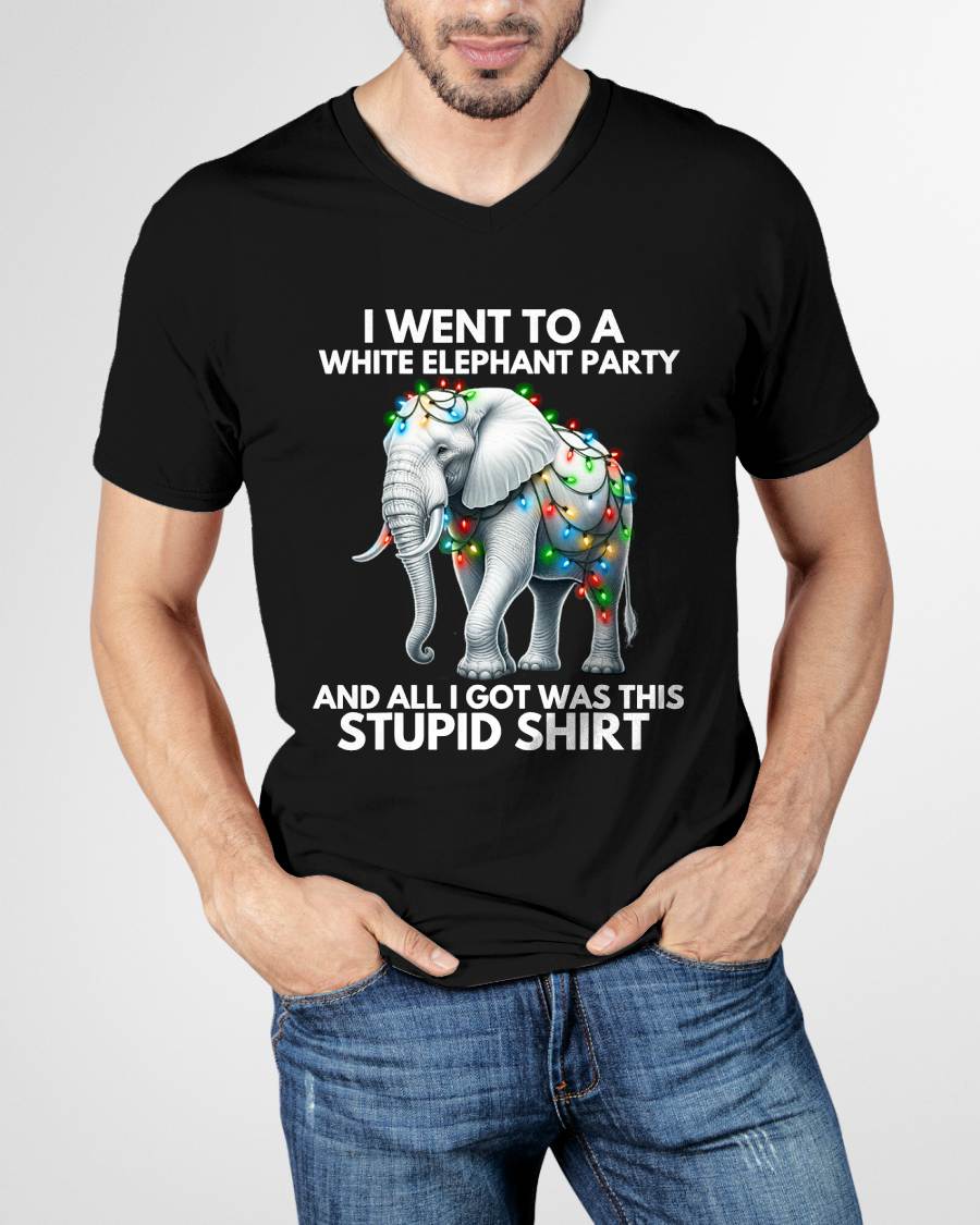 Funny White Elephant Gift Wrapped Elephant Dumb Gift T-Shirt