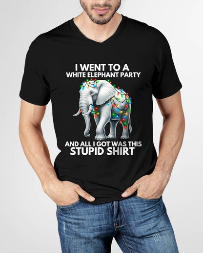 Funny White Elephant Gift Wrapped Elephant Dumb Gift T-Shirt